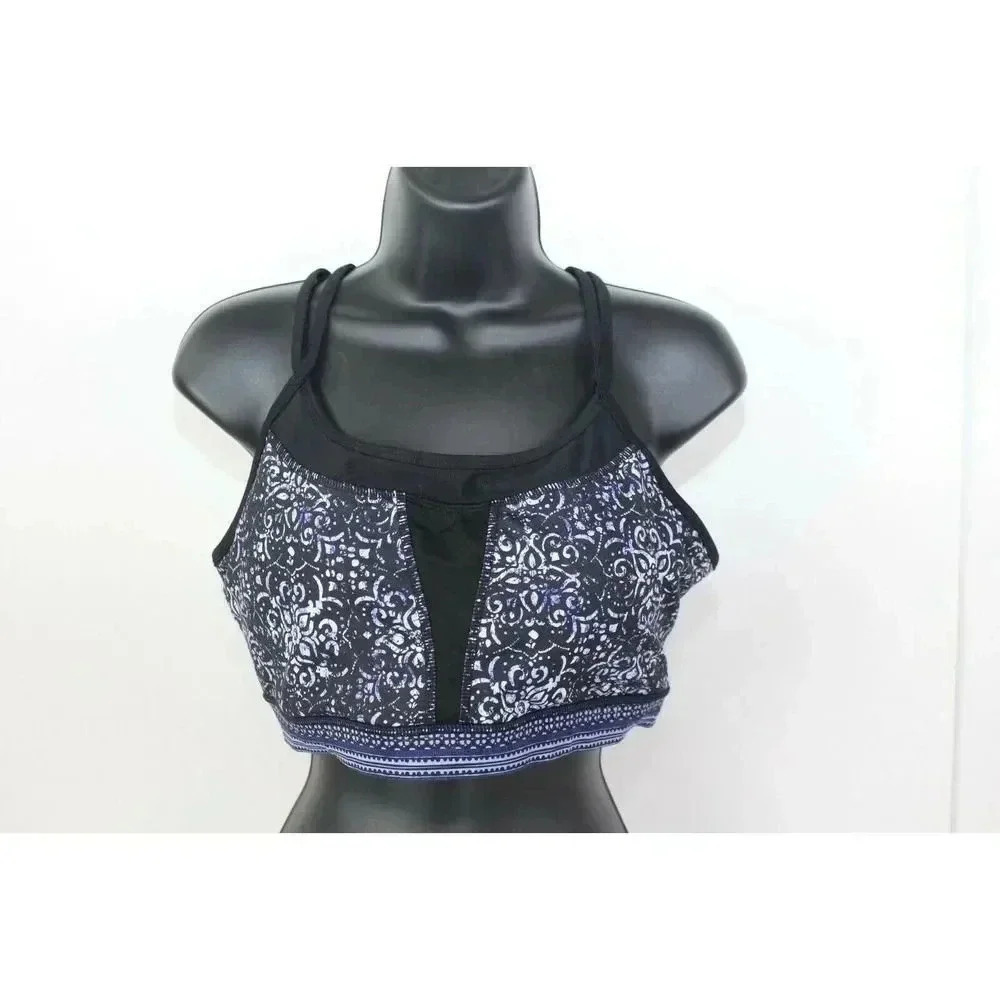 NWT L Gaiam Align Nova Strappy Workout Sports Bra Gym Large Medium Support Yoga